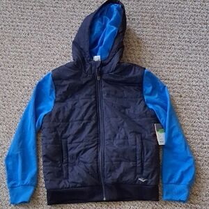 EVERLAST Boys Kids Beyond Navy And Light Blue Quilted Hooded Jacket